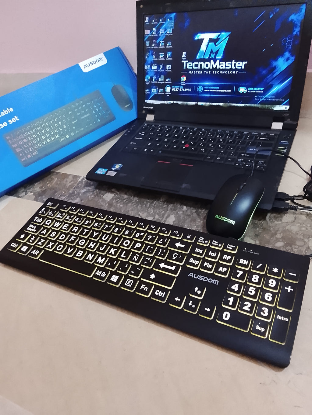 AUSDOM KAM100 wired Keyboard Mouse Combo