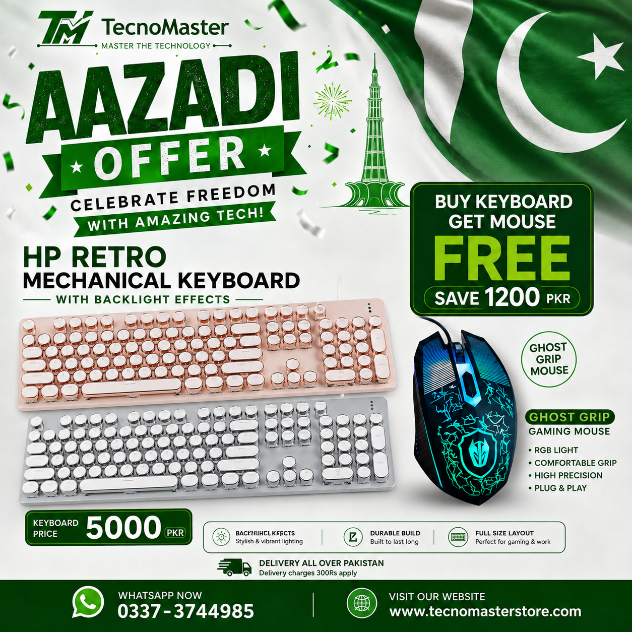 HP GK400Y Retro Mechanical Keyboard -Free Mouse Deal
