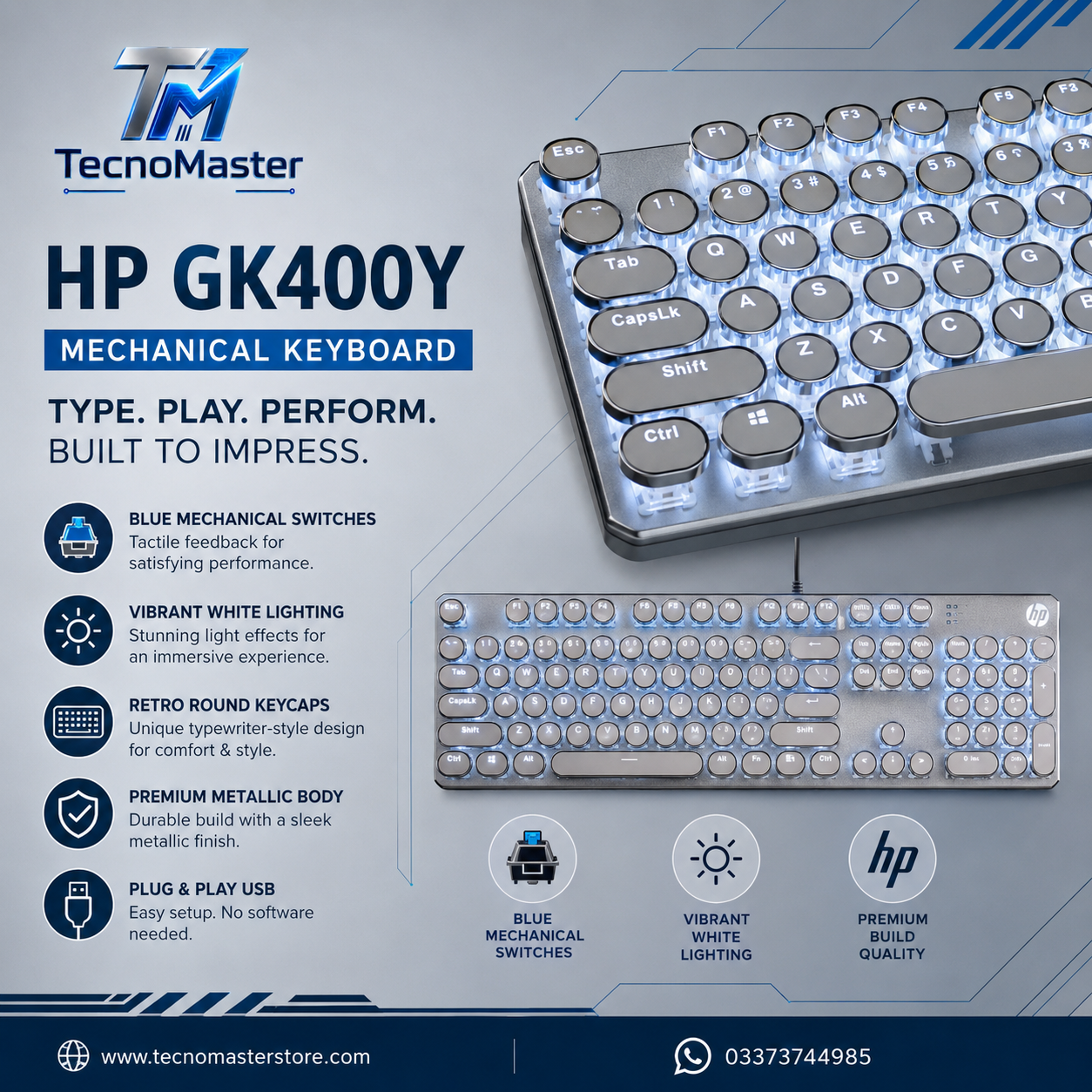 HP GK400Y Retro Mechanical Keyboard