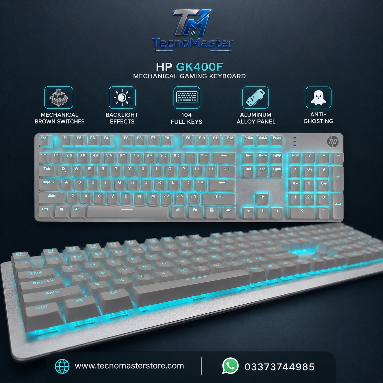 Hp GK400F machanical keyboard. With Unicolor Backlight.